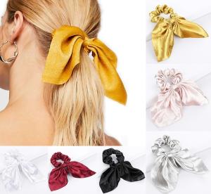  Scrunchie med rosett Silver