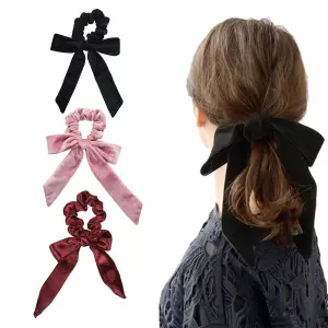  Scrunchie med rosett Rosa